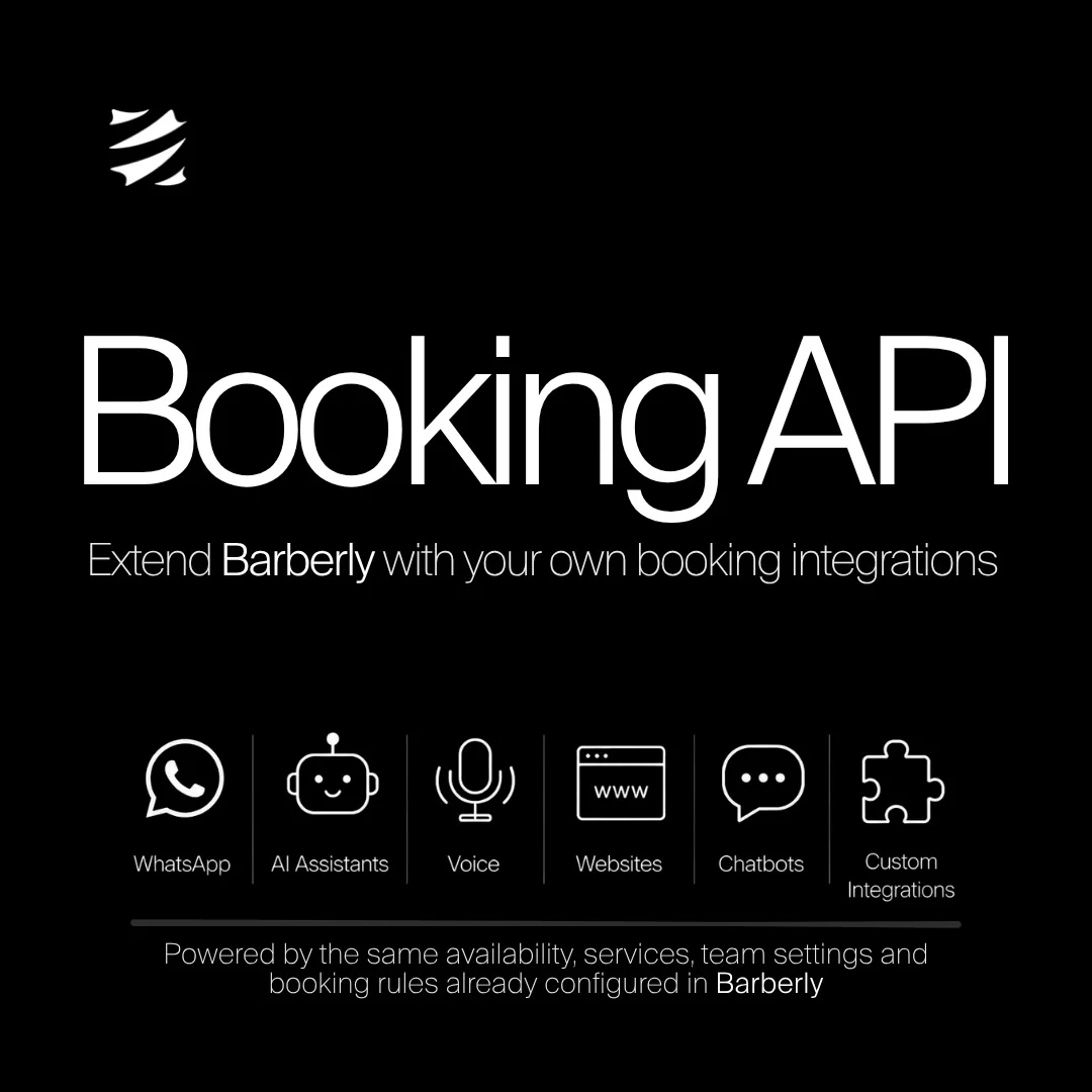 API бронювання Barberly для WhatsApp, ШІ-асистентів, голосових агентів, сайтів, чат-ботів і власних інтеграцій